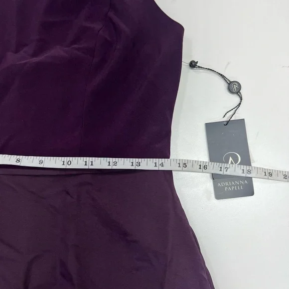 Adrianna Papell Dress Purple Sleeveless Jewel Neck Full-Length Evening Gown NWT - Picture 9 of 13
